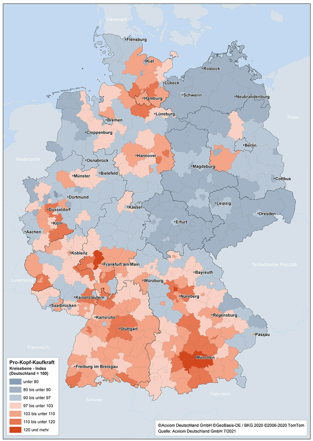 Infographic: Kaufkraft 2021 in Deutschland